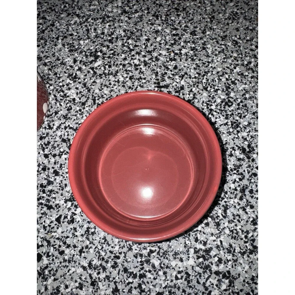 PetRageous Paw Print Designs Cat Small Dog Pet Food Dish Burgandy Red